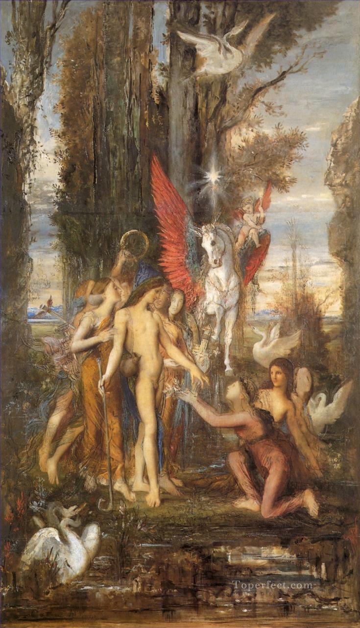 Hesiod and the Muses Symbolism biblical mythological Gustave Moreau Oil Paintings